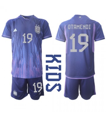 Lacne Dětský Futbalové dres Argentína Nicolas Otamendi #19 MS 2022 Krátky Rukáv - Preč (+ trenírky)